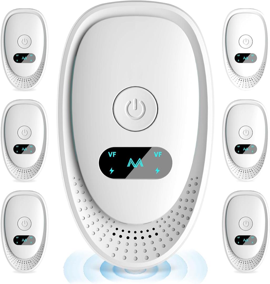 2026 Upgraded Ultrasonic Repeller & Insect Indoor Repeller, Pest Control Repeller, Mouse Repellent Indoor for Spider Bug Roach Rat Mice Insect Deterrent, Rodent Repellent Plug in, White - 6 Packs