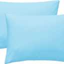 iMaylex Soft 100% Egyptian Cotton Zipper Closure Pillowcases, Cozy and Lightweight Pillow Case, Set of 2, Light Blue, Standard, 20" x 26"