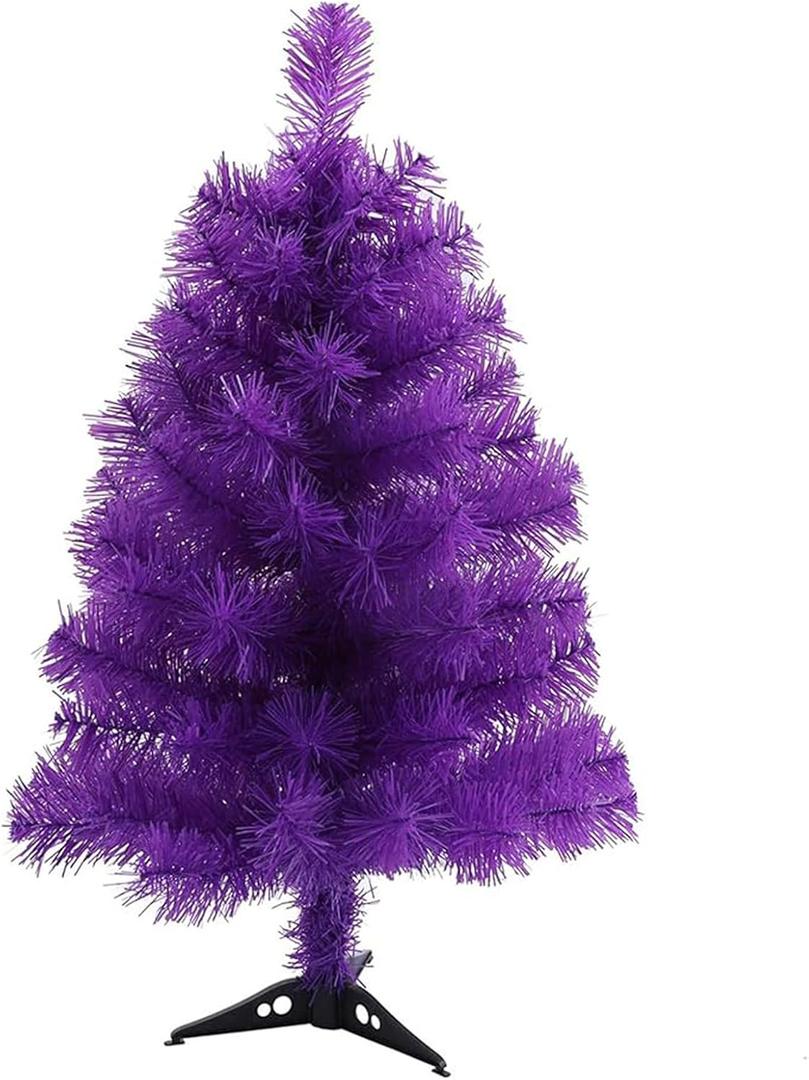 2ft Purple Artificial Christmas Pine Tree with PVC Stand, Unlit