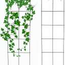 Green PVC Pot Trellis 57''x17.7 Metal Plant Stakes Climbing Plants Pack of 2