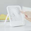 JISULIFE Small Desk Fan Battery Operated, 180 Foldable Portable Fan, 4 Speeds Adjustable Ultra Quiet for Home Office Travel Outdoor-White