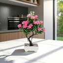 1 Pcs Artificial Plants Rose-Adorned Welcome Pine Plastic Pink 10x10x27cm