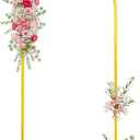 Toolterritary 6.6 FT Wedding Arch Backdrop Stand, Stable Heavy Duty Metal Wedding Arch Frame for Ceremony, Reinforced Balloon Arch Stand for Birthday Party & Baby Shower, Gold