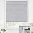 LazBlinds No Drill Roman Shades for Windows, Cordless Blackout Window Shades with UV Protection, Polyester Fabric for Bedroom & Living Room, 35" W x 64" H, Grey