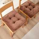 Chair Cushions with Ties and Non Slip Backing Tufted Indoor Seat Pad for Kitchen Dining Room, 2" or 4" Thick Dining Chair Pads (4, Coffee-4in)