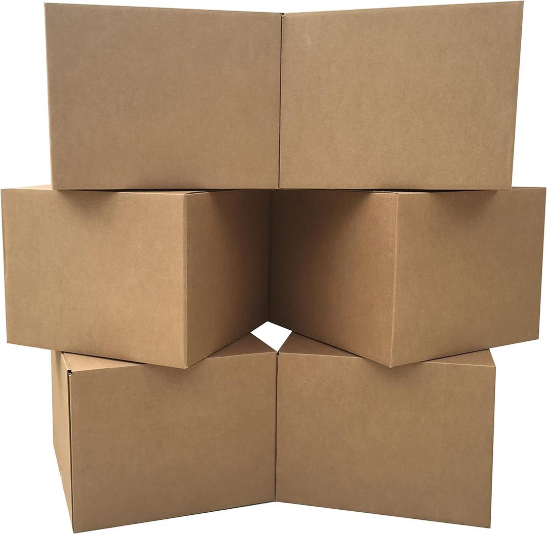 Large Moving Boxes 20'' x 20'' x 15'' (Pack of 6), Corrugated Cardboard Boxes for Packing, Shipping & Moving