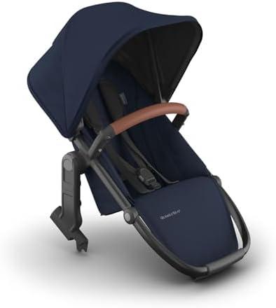 UPPAbaby RumbleSeat V3 Second Lower Seat - Compatible with Vista V2 and Vista V3 - All-Weather Seat + Magnetic Buckle – Adapters Included - Noa (Navy/Carbon Frame/Saddle Leather)