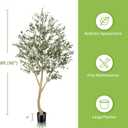 Realead 8ft Faux Olive Tree, Large Realistic Olive Trees Artificial Indoor, Tall Fake Olive Tree with Natural Wood Trunk and Lifelike Fruits for Home Office Decor