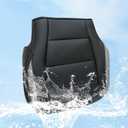 Front Driver Side Bottom Perforated Seat Cover Microfiber Leather Black with Gray Line #RB Compatible with Ford F150 2017 2018 2019 2020