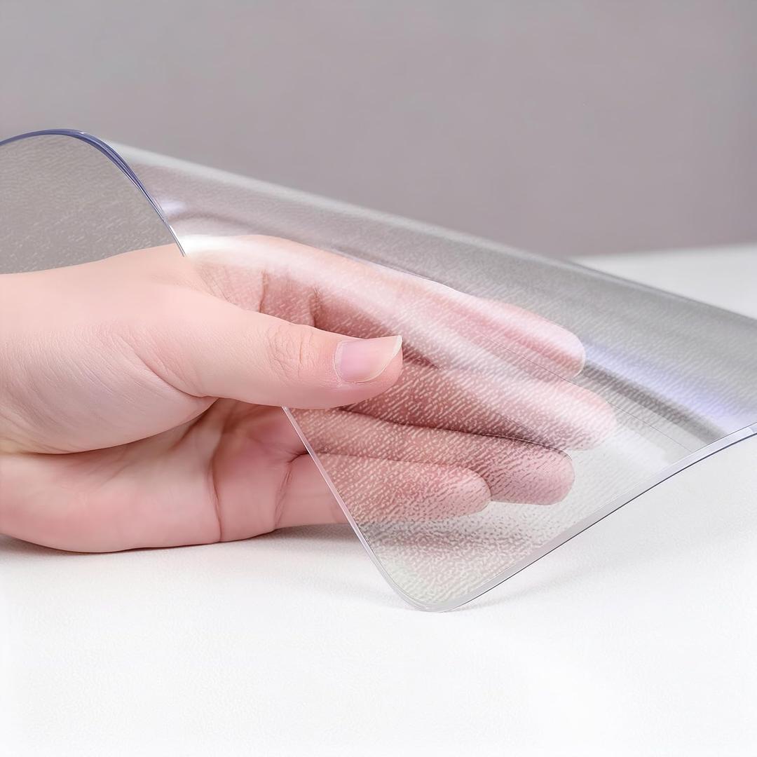 Frosted Table Protector 42 x 84 Inch, 1.4mm Thick Waterproof PVC Plastic Table Cover, Durable Table Pad for Dining Room, Kitchen, Writing Desk, and Coffee Tables