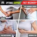 Abdominal Binder for Women & Men Post Surgery Recovery, 9 inch 3 Panel Waist Compression Band, Wrap Support for Bariatric, Belly, Stomach, Postpartum, Hernia, Latex-free, Breathable Fabric. Black L-XL