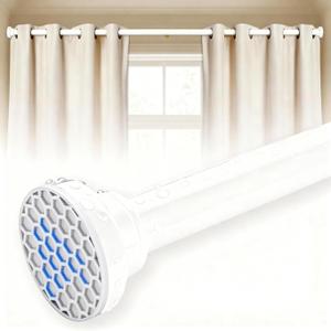 White Shower Curtain Rod 24-40 Inch Integration Tension Curtain Rod, Load 44LBS No Splice 304 Stainless Steel Adjustable Spring Heavy Duty Tension Rods for Bathroom Windows No Drill Non Slip