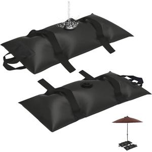 Umbrella Base Water Weight Set of 2, Patio Fillable Water Bags for Weight, Heavy Duty Furniture Outdoor Weights to Hold Down Umbrella Stand Patio Garden Backyard Black (2-PCS)