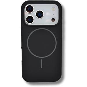 Super Premium Luxury Silicone Case Compatible with iPhone 17 Pro Max | Liquid Silicone with Microfiber Inner Lining | Compatible with MagSafe | Smooth Velvet Touch Black