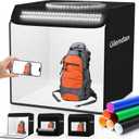 Glendan Photo Studio Light Box Photography: 20"x20" Large Photo Box with 2 Light Panels (240 LED Lights) - Professional Photo Booth with 6 Kinds Double-Sided Color Backdrops for Product Photography (Upgraded - 20*20 Inch)