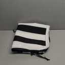 Patio Chair Cushions 22x22 Inch, Water Repellent Outdoor Seat Cushions with Adjustable Straps, Fade Resistant Replacement Cushions for Garden Deck Sofa Couch, Set of 2, Black White (Cabana Black Stripe)