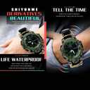 Multi Functional Outdoor Living Chain Torch, Compass, Watch, Thermometer, First aid Whistle and Knife/Scraper, Year/Month/Day Display, Alarm Reminder Waterproof Function