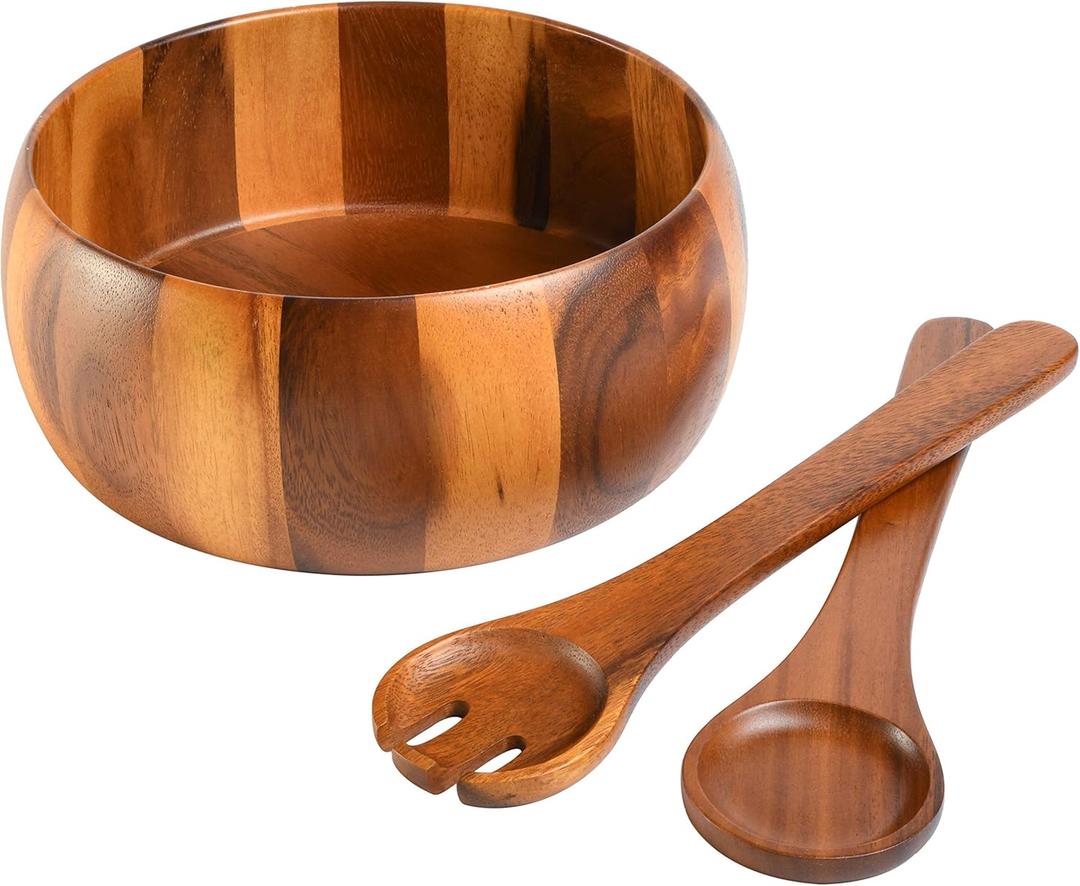SULLY HOME Acacia Wood Salad Bowl Set, 3 - Piece, Acacia Wood
