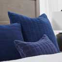 COCOPLOCUE Pillow Covers 26x26 Set of 2 Thicken Cotton Euro Shams with Hidden Zipper Decorative Quilted Throw Pillow Cover Lagre Cushion Cover for Sofa Couch Bedroom,Navy Blue