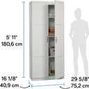 Sauder Select Storage Cabinet/ Pantry cabinets, White finish, L: 29.69" x W: 16.34" x H: 70.10"
