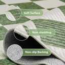 5x8 Checkered Washable Area Rug, Non-Slip Farmhouse Diamond Carpet for Living Room, Neutral Rug for Bedroom, Boys Room,Dining Room or Office