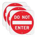 Do Not Enter Sign,12x12 Inch Square .040 Aluminum,Reflective Rust Free Metal Sign,Fade/Weather Resistant,Easy to Mount,Indoor/Outdoor Use (3 Pack)