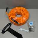 100FT Pressure Washer Sewer Jetter Kit, 5800 PSI Water Jet Drain Cleaner Hose with Corner Rotating Button Nose Nozzle, Sewer Jetting Nozzles Kit with Spanner Handle Strap