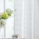 Valea Home Boho Kitchen Valance for Windows, Semi-Sheer Valance for Small Window Kitchen Valance Curtain, Rod Pocket Cafe Valance for Bathroom Laundry Basement 52 * 18 Inch1 PanelWhite