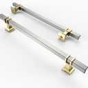 Asidrama 10 Pack 7.5 Inch(192mm) Brushed Satin Nickel and Gold Kitchen Cabinet Handles, Cabinet Pulls Kitchen Cabinet Hardware for Cupboard Drawer Pulls