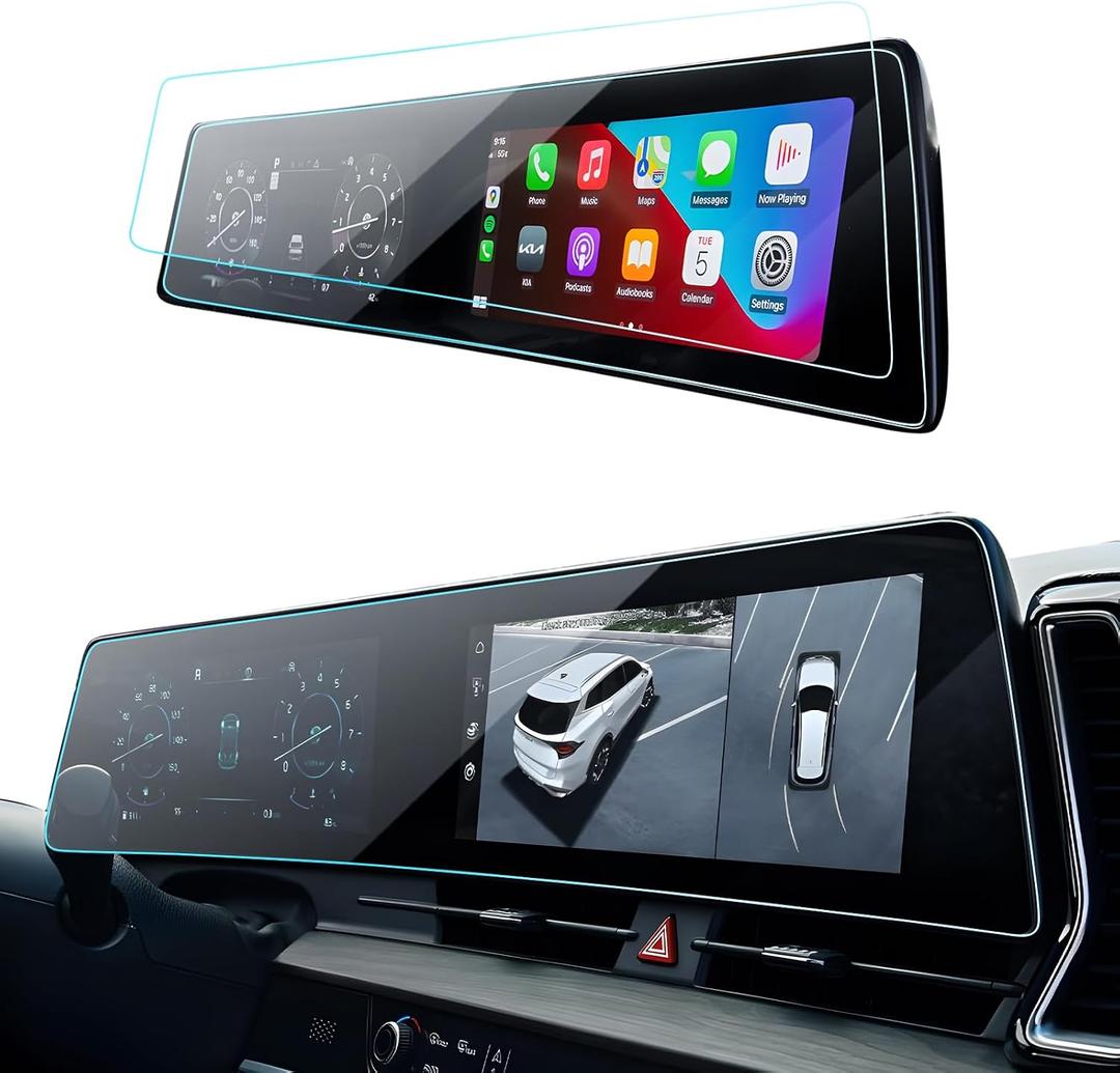 2PCS Car Screen Protector for 2023 2024 Kia Sportage (SX/SX Prestige/Sportage X-Pro/Sportage X-Pro Prestige) Accessories Navigation & Dashboard Nano Screen Protector Cover 12.3''