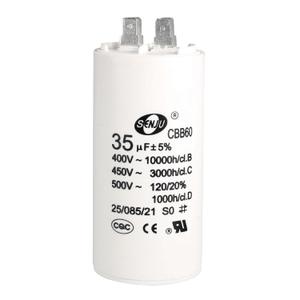 uxcell CBB60 Run Capacitor 35uF 450V AC Double Insert 50/60Hz Cylinder 92x44mm White for Air Compressor Water Pump Motor