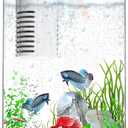 Desktop Fish Tank 3 Gallon Self-Cleaning, Nano Aquarium Goldfish Tank Starter Kit with LED Light & Filter, 360 View for Small Fish, Kids Room & Home Decor (17Color Modes, Large)