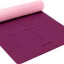 Heathyoga Yoga Mat Non Slip TPE Pilates Exercise Mats for Home Workout Gym Fitness Eco Friendly Thick Hot Yoga Mat with Strap Body Alignment,72"x 26" Thickness 1/4"