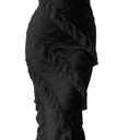 HOCILLE Women's Sexy V Neck Floral Lace Wedding Bodycon Spaghetti Strap Elegant Ruffle Maxi Cocktail Party Dresses Large