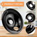 UPGRADEDWB31M20 WB31M19 Porcelain Range Burner Drip Pan Bowls Fit for G-E Hot-point Electric Stove Includes 2 x 8-Inch and 2 x 6-Inch Drip Pans(Black) by Cenipar