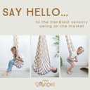 Bouncee Sensory Swing I 55"x60" Indoor or Outdoor Hammock I Special Needs I Autism Sensory I Relaxing Calming Pod I Holds up to 200 Pounds I Tan