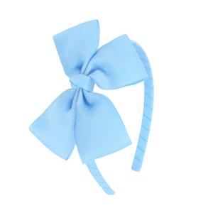 Fashion Baby Blue Headband with Big Bow for Girls, Toddlers - Grosgrain Ribbon Hair Hoop for Party, Cosplay, Costume