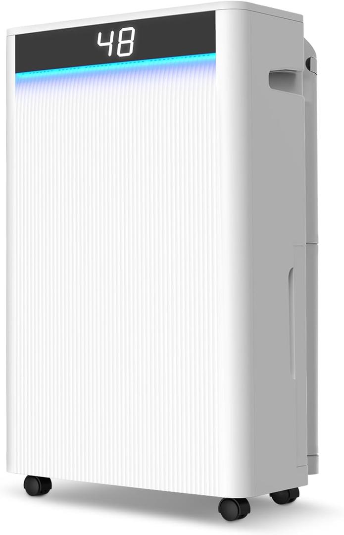 4900 Sq.Ft Dehumidifier, KeepGlad Dehumidifier Max 95 Pint/D, Dehumidifiers for Home with Drain Hose, Smart Compressor with Intelligent Humidistat, Three Modes, for Bedroom, Basement, Bathroom (White)