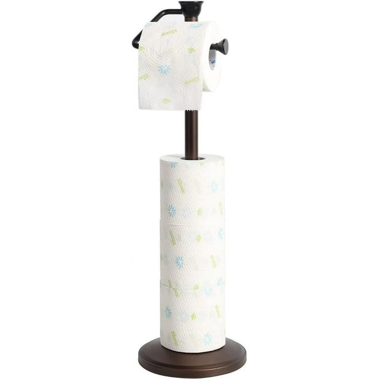 ZCCZ Toilet Paper Holder Stand For 5 Mega Rolls Free Standing Roll Holder Dispenser Storage Color ORB
