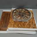 Western Hay Bales Boxes Decor - 9 Pcs Cowboy Party Decorations Supplies Hay Bale Boxes Wooden Boxes Wheel Cards Cowboy Boot Card For Farm Trunk Treat Car Hay Bales Wagon Rodeo Birthday Party