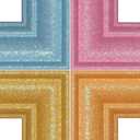 4x6 Glitter Picture Frame with Mat for 3x5, HD Real Glass Pastel Sparkle Photo Frames, Colorful Cute Fun or Unique 4 by 6 Artwork Framel for Tabletop or Wall Display Pink 2 Pack