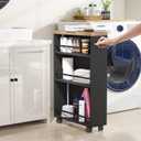 Tribesigns Slim Storage Cart, Rolling Narrow Kitchen Cart on Wheels for Small Place, 4-Tier Slide Out Slim Utility Cart Skinny Laundry Cart with Handle for Kitchen, Bathroom, Laundry, 6.3"D x 19.69"W x 31.5"H