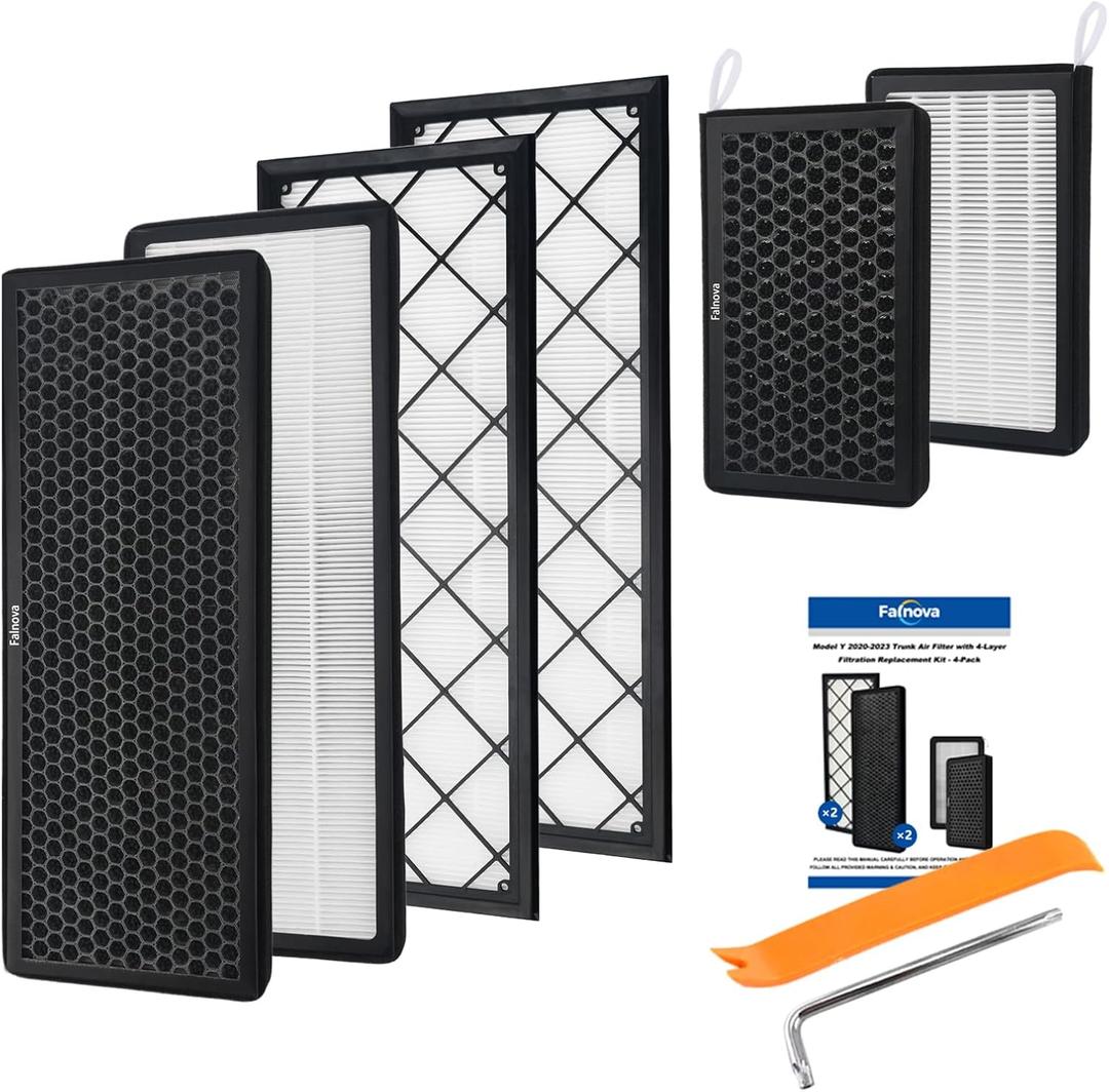 Compatible with Tesla Model Y 2020-2025 Juniper Cabin Air Filter Intake HEPA Filter Kit - Includes Tools & Installation Guide (Set of 6 Packs)