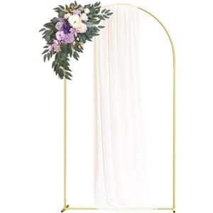 AFDBPXM-Wedding Arch Backdrop Stand, Gold Metal Arch Backdrop Stand for Wedding Bridal Baby Shower Photo Booth Birthday Party Garden Balloon Arch Decoration (Gold-6.0FT)  AFDBPXM-Wedding Arch Backdrop Stand, Gold Metal Arch Backdrop Stand for Wedding Bridal Baby Shower Photo Booth Birthday Party Garden Balloon Arch Decoration (Gold-6.0FT)