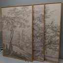 Extra Large Wall Art Framed Vintage Tree Sketch Antique Botanical Forest Prints Rustic Farmhouse Nature Decor for Living Room Bedroom Office 24"x36" Set of 3