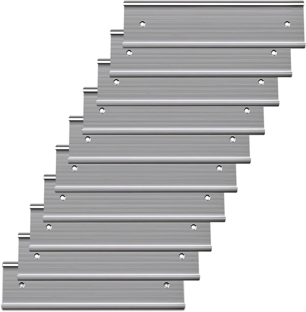10 Pack Aluminum Name Plate Holders for Door or Wall, 2 x 8 Office Wall Mount Name Plate Holder with Textured Design and Double Sided Tape, for Office, Business, Meeting Room (Silver)
