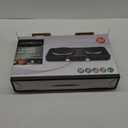 1800W Electric Hot Plate for Cooking, Double Burner with 7.2"&6.1" Aluminum Heating Plate, Portable Cooking Stove, Adjustable Temperature Controls, Easy to Clean, Compatible for All Cookwares