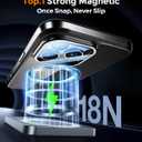 for iPhone 16 Pro Case Compatible with Magsafe Accessories,Stash Stand 9H Lens Protection,Slim Phone Case Military-Grade Shock Anti Yellowing Transparent Case 6.3-Black