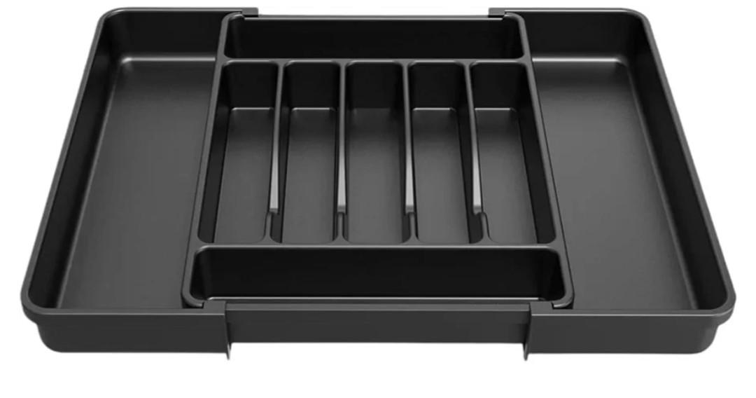 Extra Large Expandable Silverware Organizer, BPA-Free Food-Safe Cutlery Drawer Organizer with Adjustable Width for Spoons Forks Knives