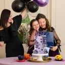 Leinuosen 76 Pcs Kpop Cake Topper Popular Singer Birthday Cake Decoration with Purple Disco Balls Pop Music Birthday Party Decoration Kpop Theme Party Supplies
